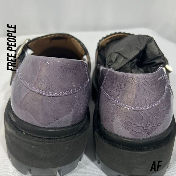 FREE PEOPLE MACKENZIE MARY JANE LOAFERS IN PURPLE NEW SIZE 40 - Picture 5 of 10